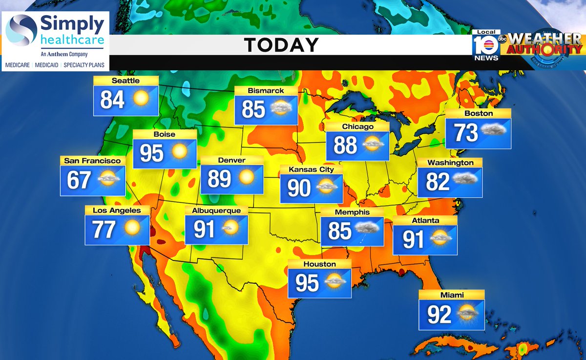 Here is the national forecast for today Presented by Simply Healthcare https://t.co/ddkp8XQi76