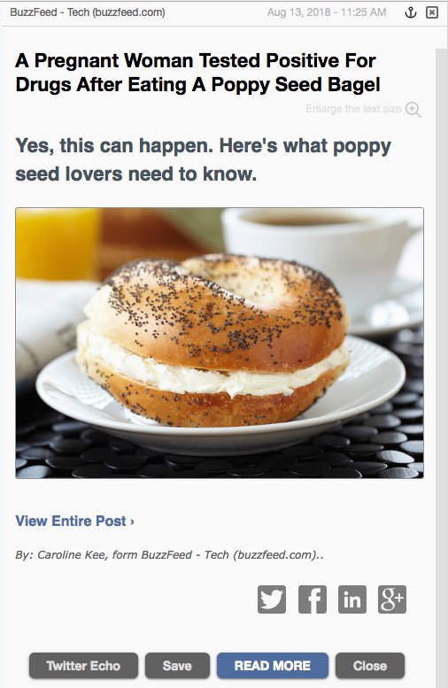 feedswatch's tweet photo. A #Pregnant Woman Tested Positive For #Drugs After Eating A #PoppySeedBagel https://t.co/a63Rwznrra
