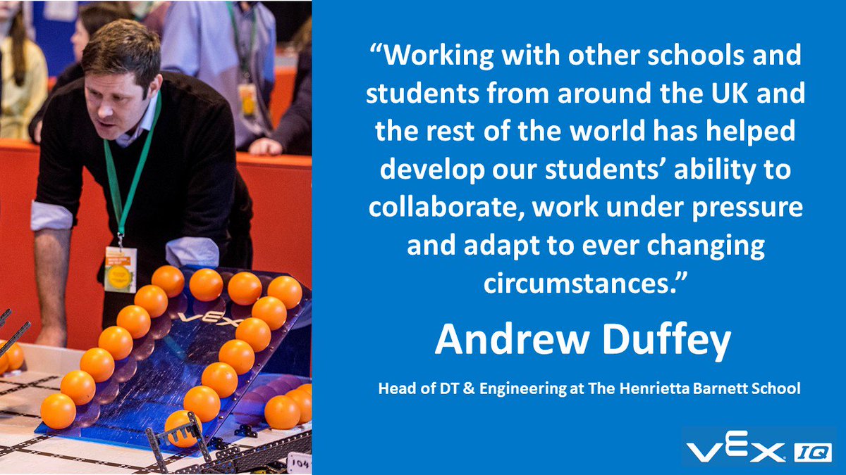 VEXRoboticsUK's tweet image. Andrew Duffey of @TheHBSchool on the benefits of #VEX and how it can help students to grow by overcoming challenges 🤖🤔
#VEXRoboticsUK #omgrobots #STEM #engineering #robotics #VEXIQ #education #GirlPowered @HBSrobotics
