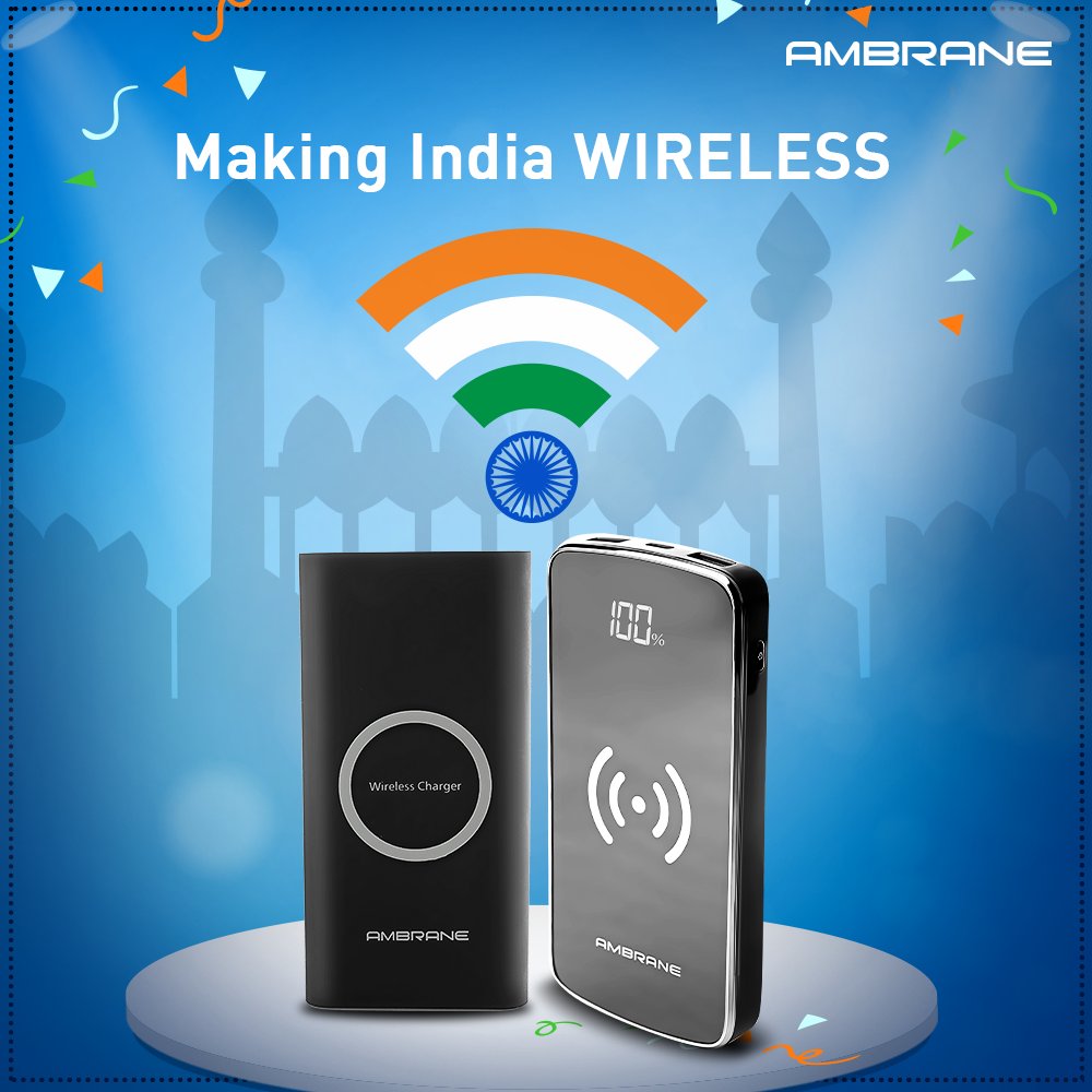AmbraneIndia's tweet image. Now, its time to break-free from the slavery of wires and make India WIRELESS. Introducing Ambrane&apos;s Wireless Powerbanks #PW11 and #PW20 that is compatible with every Qi enabled devices, Fabricated with Li-Polymer Battery and 10000mAh. So enjoy the freedom of #WirelessCharging