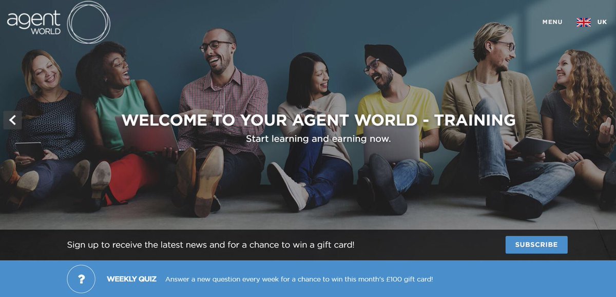 DiscovertheWor5's tweet photo. Agent World is THE platform to find all your agent dedicated trainings, webinars and latest industry news in one place. Make sure to participate in the weekly quiz via https://t.co/yDykg5e6La and be in the chance of winning £100 gift card of your choice! #agentworld #travelagents https://t.co/e7ZTfrBd3a