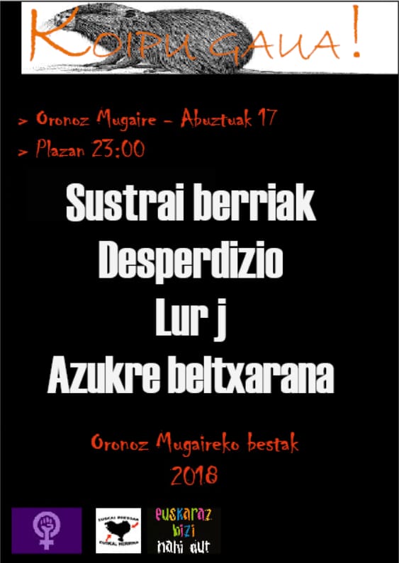 Urkabe_taldea's tweet photo. Asteburuarekin batera bueltan gara oholtza gainera! Ostiralean Mugairen eta larunbatean Erason. Kandelaaaa!!🤘 https://t.co/XBtde97ZDh