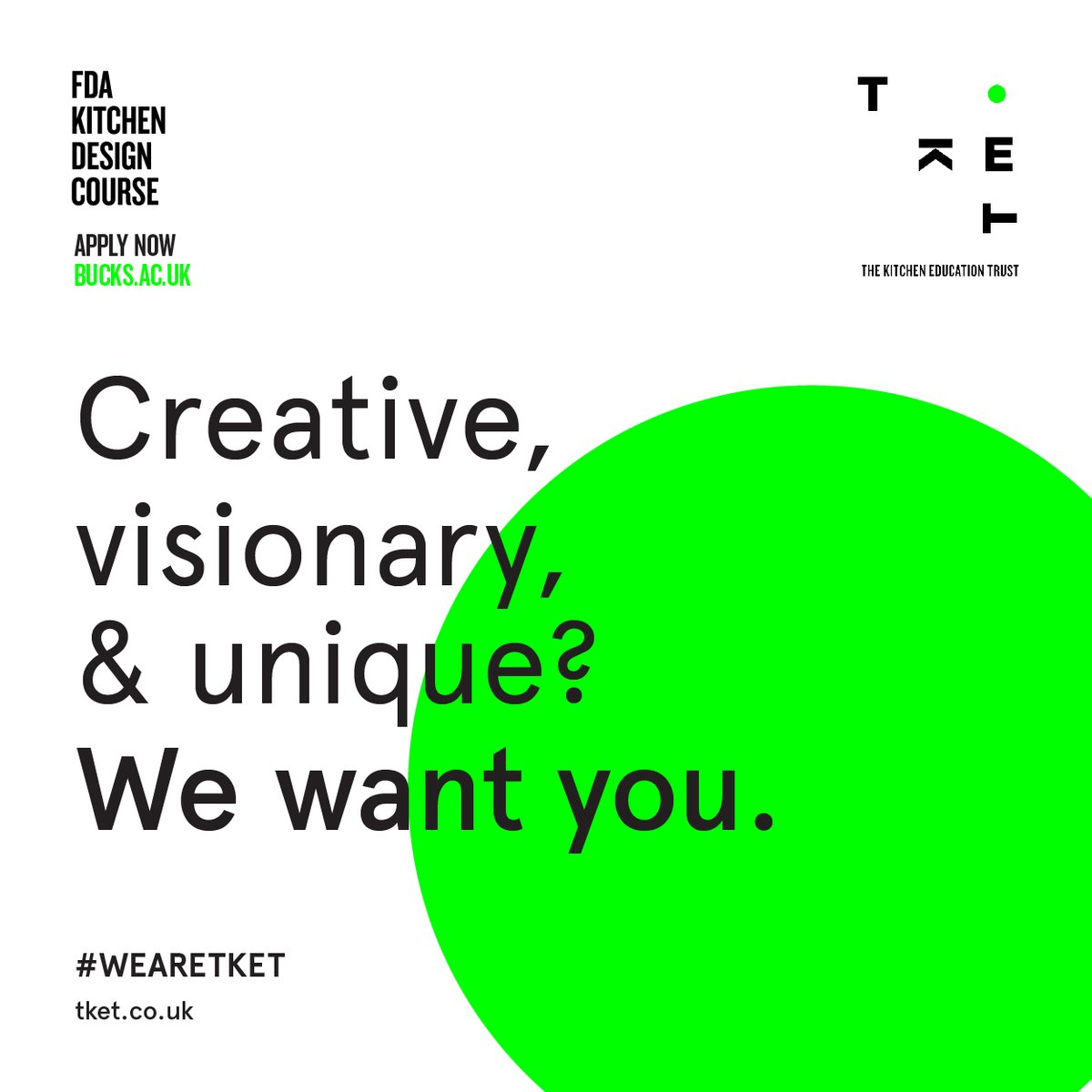 Creative, visionary & unique? We want you... find out why at tket.co.uk #weareTKET