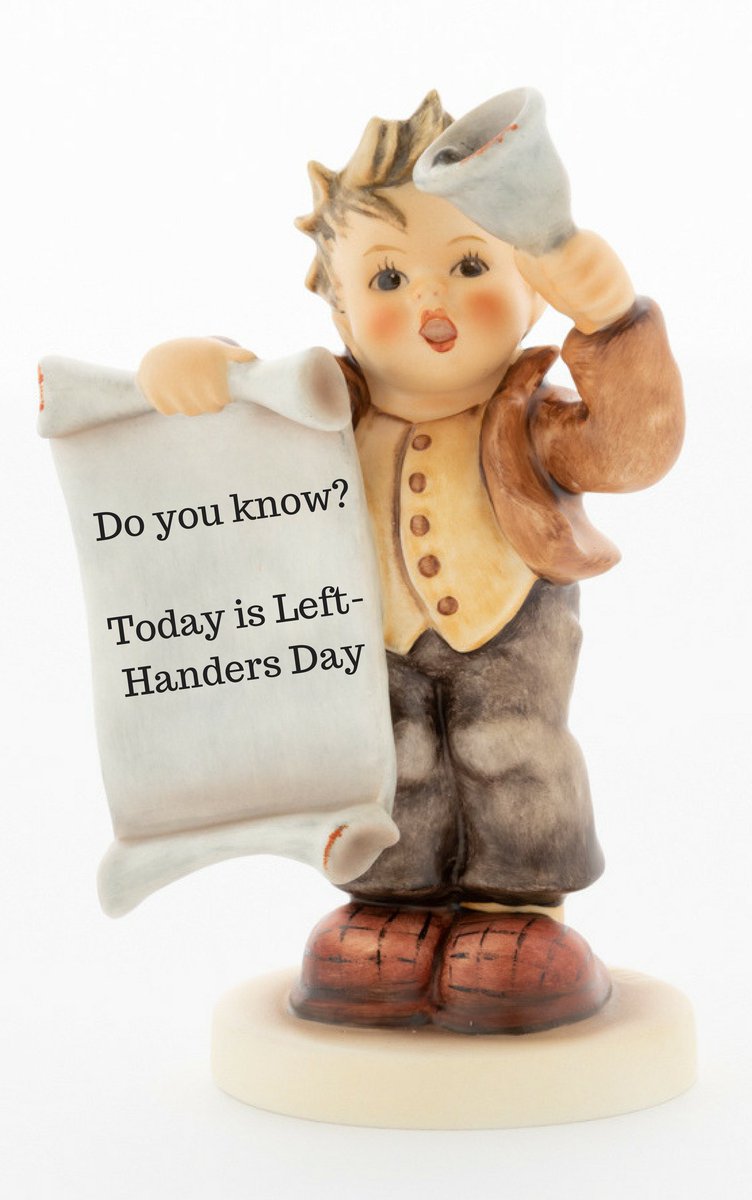 Hummelfiguren's tweet photo. Today is #LeftHandersDay. We celebrate ourselves 💪 (HUM 2095) #HummelFigurine https://t.co/8taZH8tzTV