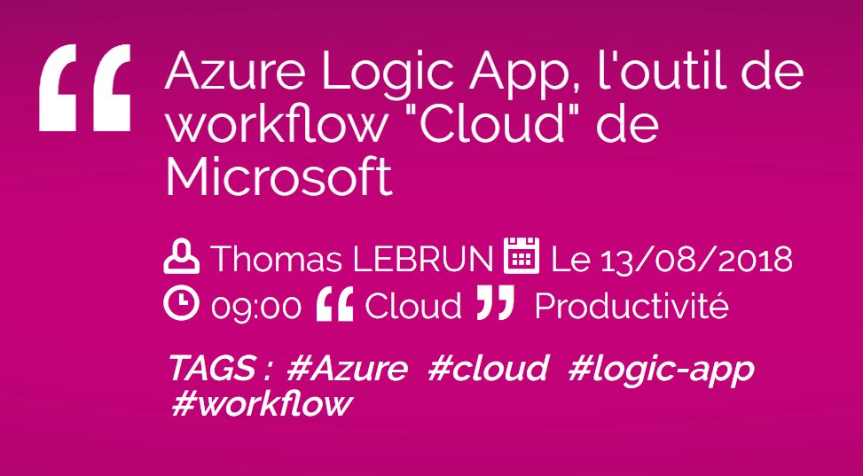 infinitesquare's tweet image. [blog] Dans la série &quot;produits méconnus&quot;, on vous propose de découvrir cette petite présentation d&apos;#AzureLogicApp, l&apos;outil de workflow version &quot;Cloud&quot; de Microsoft - par @thomas_lebrun 
blogs.infinitesquare.com/posts/cloud/az…