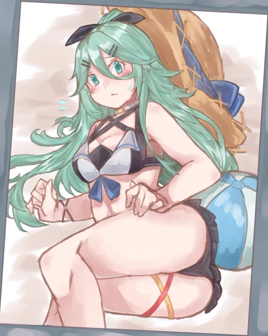 愛娘のおニューの水着姿をパシャリ 