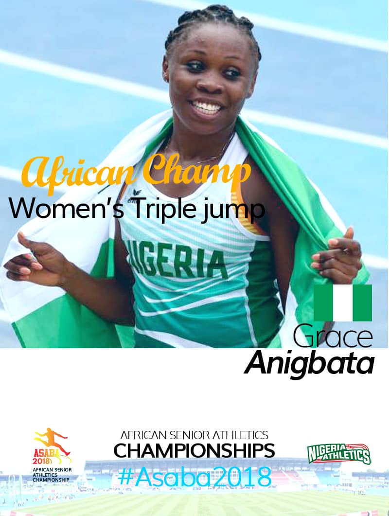NGAthletix's tweet image. Meet Grace Anigbata, #NGR 1st ever women's Triple Jump Champion in history of the African Champs.

Back in March, she was dropped 4m the list of athletes that went for the CWG; but she put this behind to make history at #Asaba2018.

She's our #MondayMotivation🙌!

#NGRtothe🌎