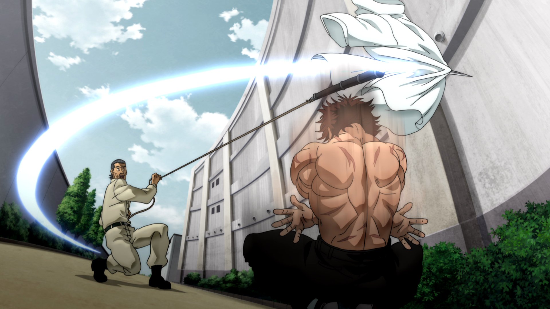 アニメ 範馬刃牙 公式 今夜放送ッッ 第7話 最強タッグ がtvq九州放送にて27 00 深夜3 00 放送ッッ 刃牙は乗り込んできたドイルをやり過ごすも 学校の職員に変装した柳龍光と出くわす 柳による凄まじいスピードで繰り出される鎖鎌が刃牙を アニメ 範馬刃牙 公式 今夜放送ッッ 第7話 最強タッグ がtvq九州放送にて27 00 深夜3 00 放送ッッ 刃牙は乗り込んできたドイルをやり過ごすも 学校の職員に変装した柳龍光と出くわす 柳による凄まじいスピードで繰り出される鎖鎌が刃牙を