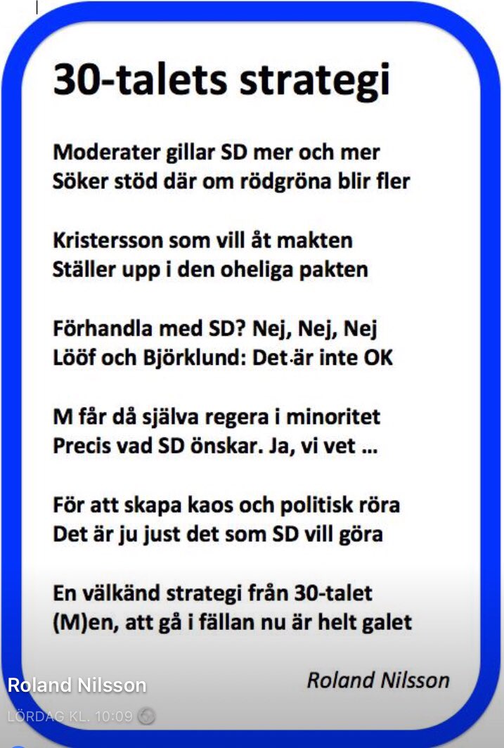 rolandShbg's tweet image. #val2018 #30-talet #moderater #SD