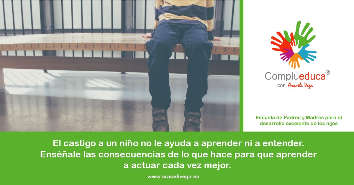 complueduca's tweet photo. El castigo a un niño no le ayuda a aprender ni a entender. Enséñale las consecuencias de lo que hace para que aprender a actuar cada vez mejor.
Taller gratuito online “Cómo enseñar a tu hijo con consecuencias y no con castigos”. https://t.co/J8xkfJzSKg
#complueduca #singritos https://t.co/QlK95tImPo