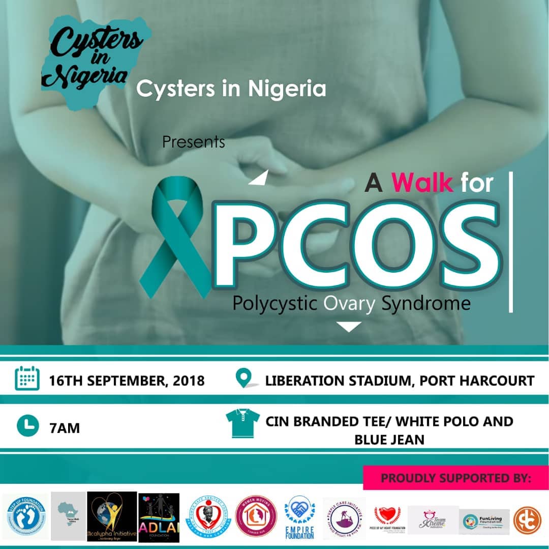 ovi_wce's tweet photo. @Hello_PHC 

Our team will participate in @Perfectswitzy's Polycystic Ovarian Syndrome (PCOS) in Nigeria Project with "A Walk for PCOS" in commemoration of #PCOSDay.

Date: 16th Sep
Time: 7am
Venue: Liberation Stadium.

@PcosGirls @PCOSMatters @cystersgroup @SoulCysters @PCOSGurl https://t.co/M3sIEe3p31