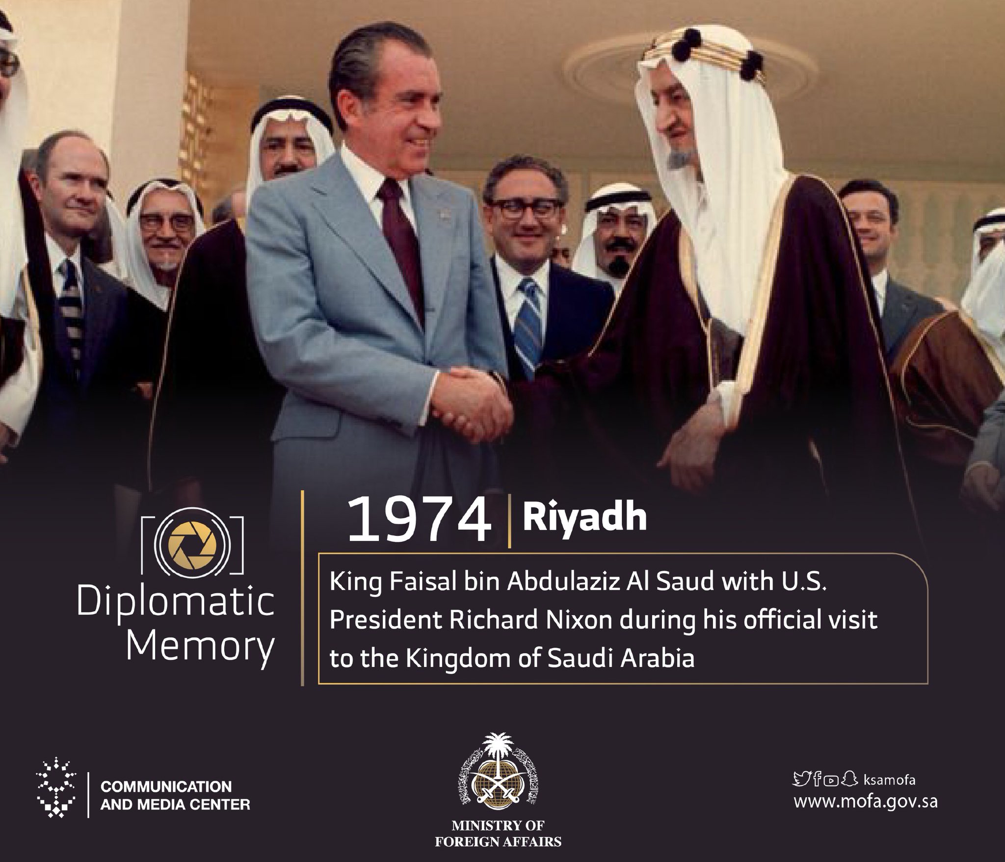 Twitter 上的 Foreign Ministry 🇸🇦："#DiplomaticMemory | King Faisal bin Abdulaziz with U.S. President Richard Nixon during his visit to #SaudiArabia https://t.co/MbtAR5DUW7" / Twitter