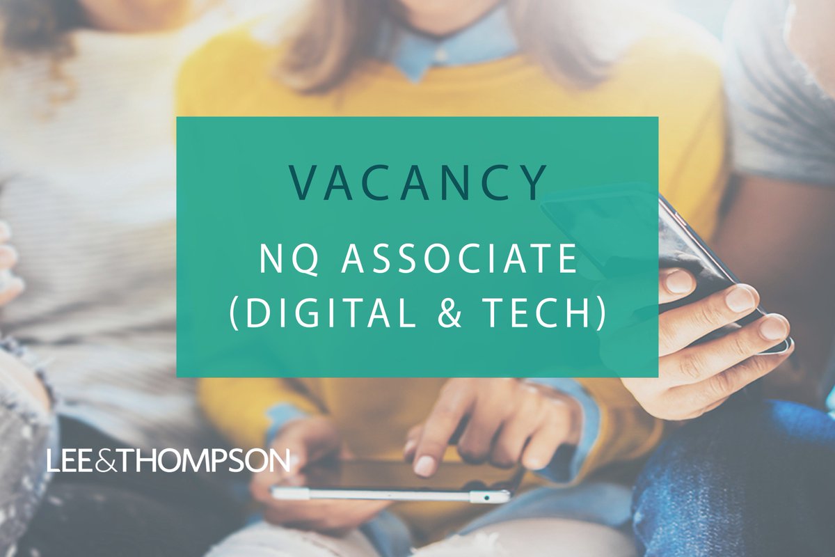 LeeAndThompson's tweet photo. We're #hiring! Our latest NQ #Associate opportunity sits in the Digital &amp; Technology team. Find out more and send us your CV today: https://t.co/egYsh9Swli #Careers #DigitalLaw #TechLaw #London #RepresentingCreativity https://t.co/KnXo3UdCB2