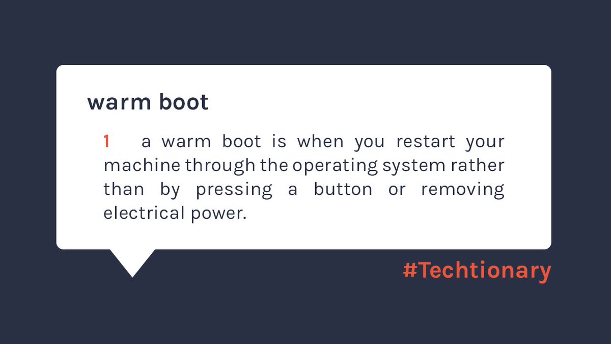 sentisms's tweet image. #WarmBoot - our tech phrase of the week from the Sentis #Techtionary