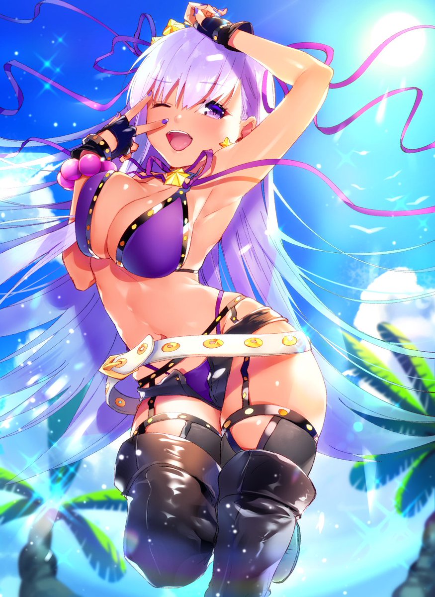 ビィビィ ,BBペレ ,bb_(swimsuit_mooncancer)_(second_ascension)_(fate) 「水着BBちゃん引きました(未来予知) #FGO #FateGO 」|綾森美々(お仕事募集中)のイラスト