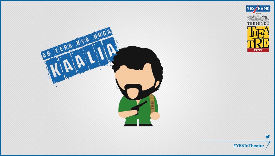 YESBANK's tweet photo. Life without drama is boring! Which is why @TheHinduTheatre Fest is here to bring drama back into your life! Get dramatic and win a couple pass by telling us what real-life situation would you dramatize by using ‘Ab Tera Kya Hoga Kaalia’? #YESToTheatre #Hyderabad #Bengaluru https://t.co/5ZxyP3qGJj