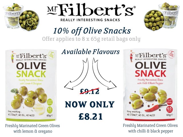 Fantastic Mr Filbert's Promotional Offer - valid throughout August 2018. Contact us today to place an order or to find out more #passionforfood 01326 372 304