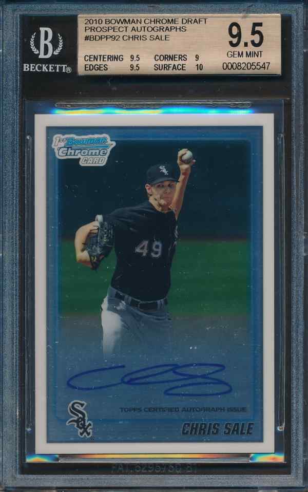 ThePitCards's tweet photo. ** NEW LISTING **

** CHRIS SALE **
#RedSox
#HOFodds 55% @cooperstowncred
2010 #BowmanChrome
#RookieCard
#Auto10 #BGS95 (Population 182)

We BUY @$200
We SELL@$295
Best eBay BIN Price $280

https://t.co/H4mSXbcrcS https://t.co/Fq2p1TBdTW
