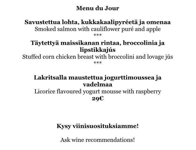 RavPastis's tweet photo. Viikon lounasmenu😋 Lounas ti-pe klo 11.30-15.00, Bienvenue ❤️ https://t.co/FCcsnUzxfb