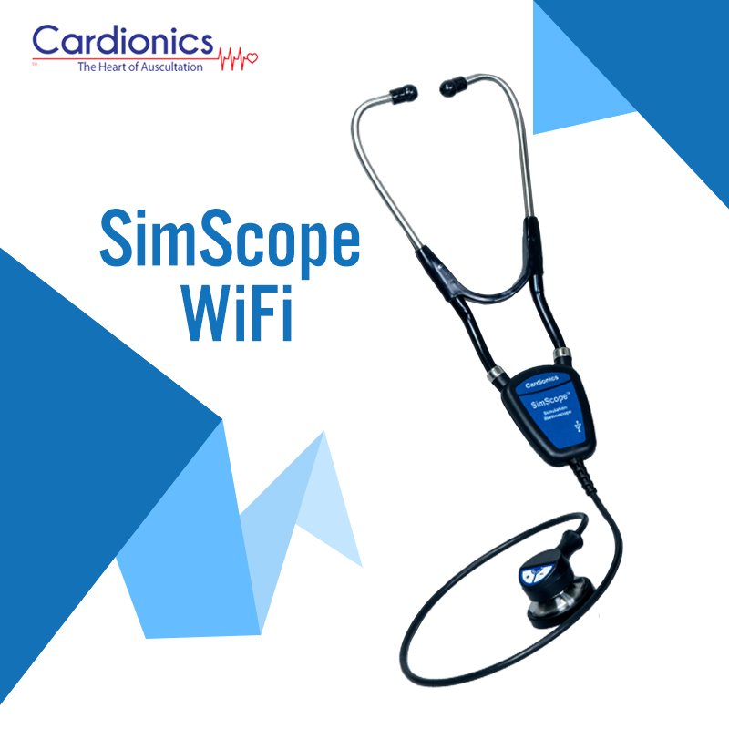 Cardionics_usa's tweet image. This student auscultation trainer along with the SimScope stethoscope simulates heart, lung, and bowel sounds utilizing a large sounds library. Read more: bit.ly/2vW2wff
#simscope #studentauscultation #cardiosim #simulationeducation #simulation #simcenter #MadeinUSA