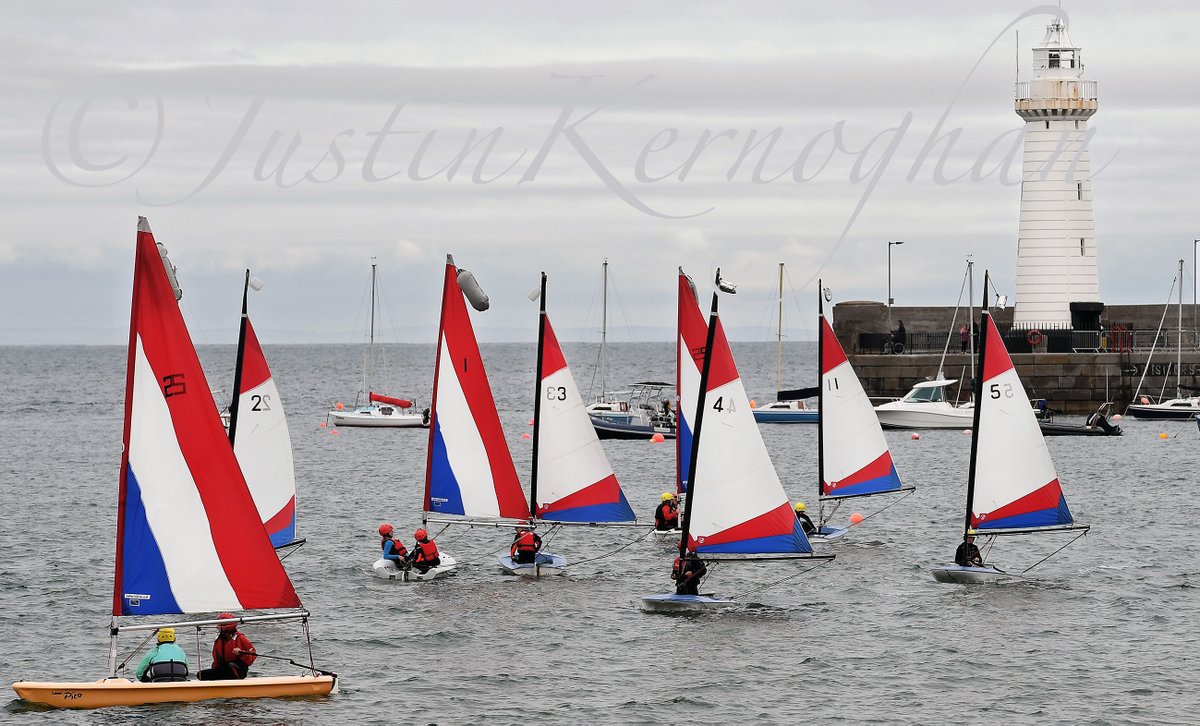 JustinKernoghan's tweet photo. Sailing dinghies enjoying the calm coastal waters and light sea breeze in and around Donaghadee harbour @PPAI_IRL @DonaghadeeRNLI #laserpico #donaghadee #sailing #donaghadeelighthouse #changingweather https://t.co/U2zPMI8FNN