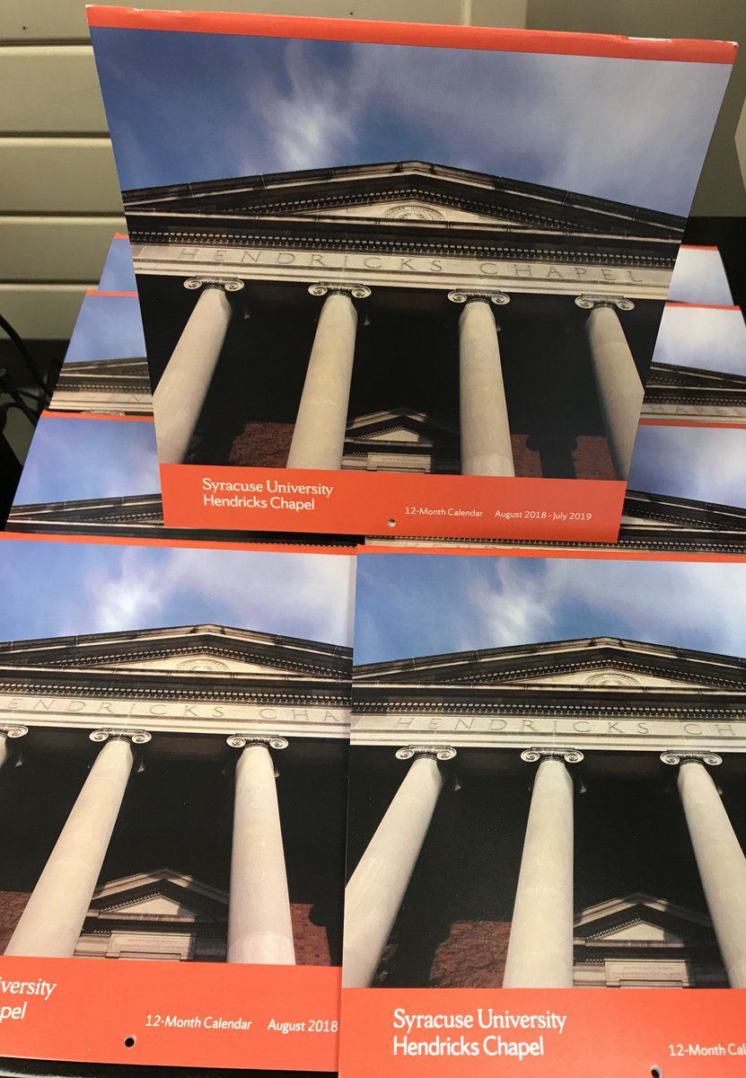 HendricksChapel's tweet photo. WE HAVE CALENDARS! Call 315-443-2901 or email us at chapel@syr.edu to get your FREE copy! Get em’ while they’re hot! ❤️🍊🏛 #BeHomeAtHendricks #HendricksIsHome #syracuseuniversity #syracuseu #hendrickscalendars https://t.co/8TumzztqfP