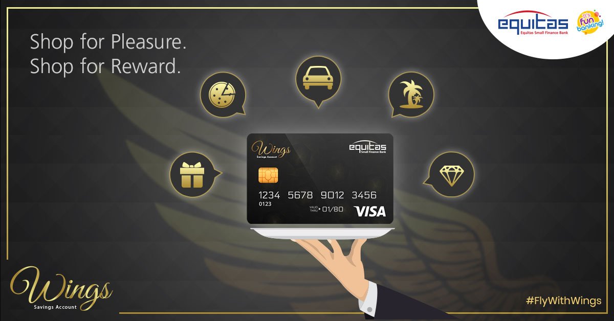 EquitasBank's tweet photo. Enable the privilege of travelling at ease with Equitas Wings Savings Account. Enjoy world of privileges at: https://t.co/y6EF1VGz5t #FlyWithWings https://t.co/kFi0T2njKh