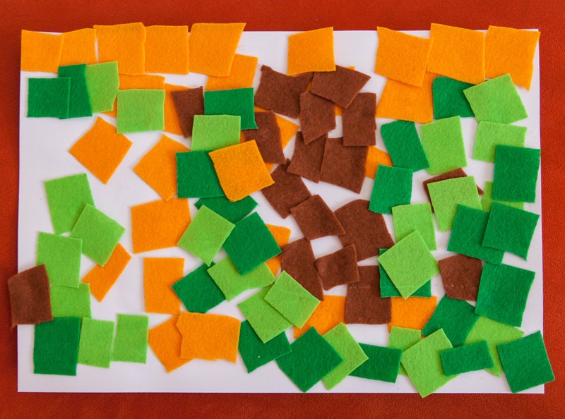 GLOBI_inclusion's tweet photo. 'Colors'.
Author: Emil Tomov, Bulgaria
Photo description: Paper or material mosaic of different colors like green, orange, and brown.
#DrawDisability #inclusion2me
https://t.co/dThlGknR19 https://t.co/tKDSHM5lNG