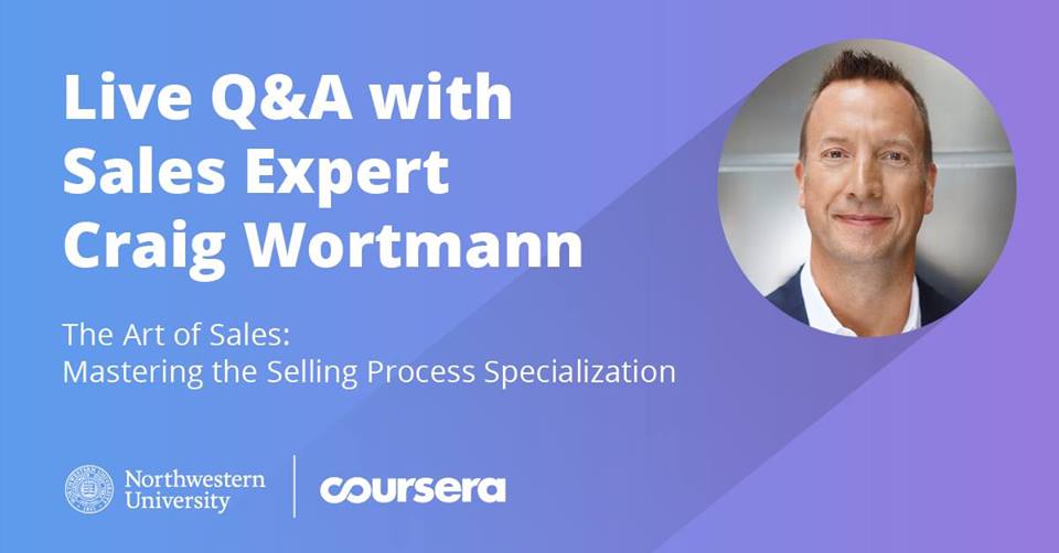 Join me for a live Q&amp;A on <a href="/Coursera/">Coursera</a>’s Facebook page 8/15 at 10 am PST. RSVP and ask me anything you’d like to know about the Art of Sales <a href="/NUartofsales/">Art of Sales MOOC</a> . bit.ly/2KDDUP2 #AOSMOOC