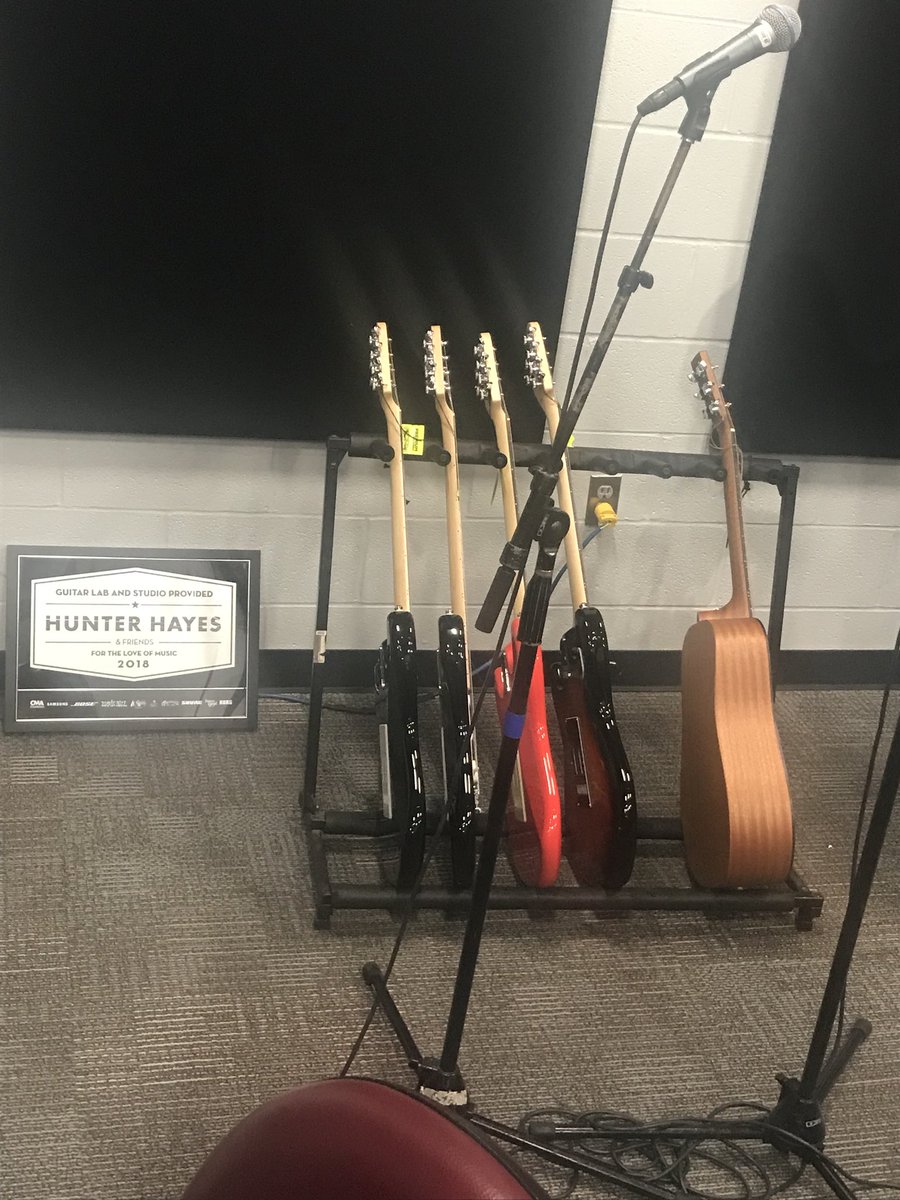 Thank you <a href="/HunterHayes/">Hunter Hayes</a> for our refurbished guitar studio and the beautiful brand new instruments!