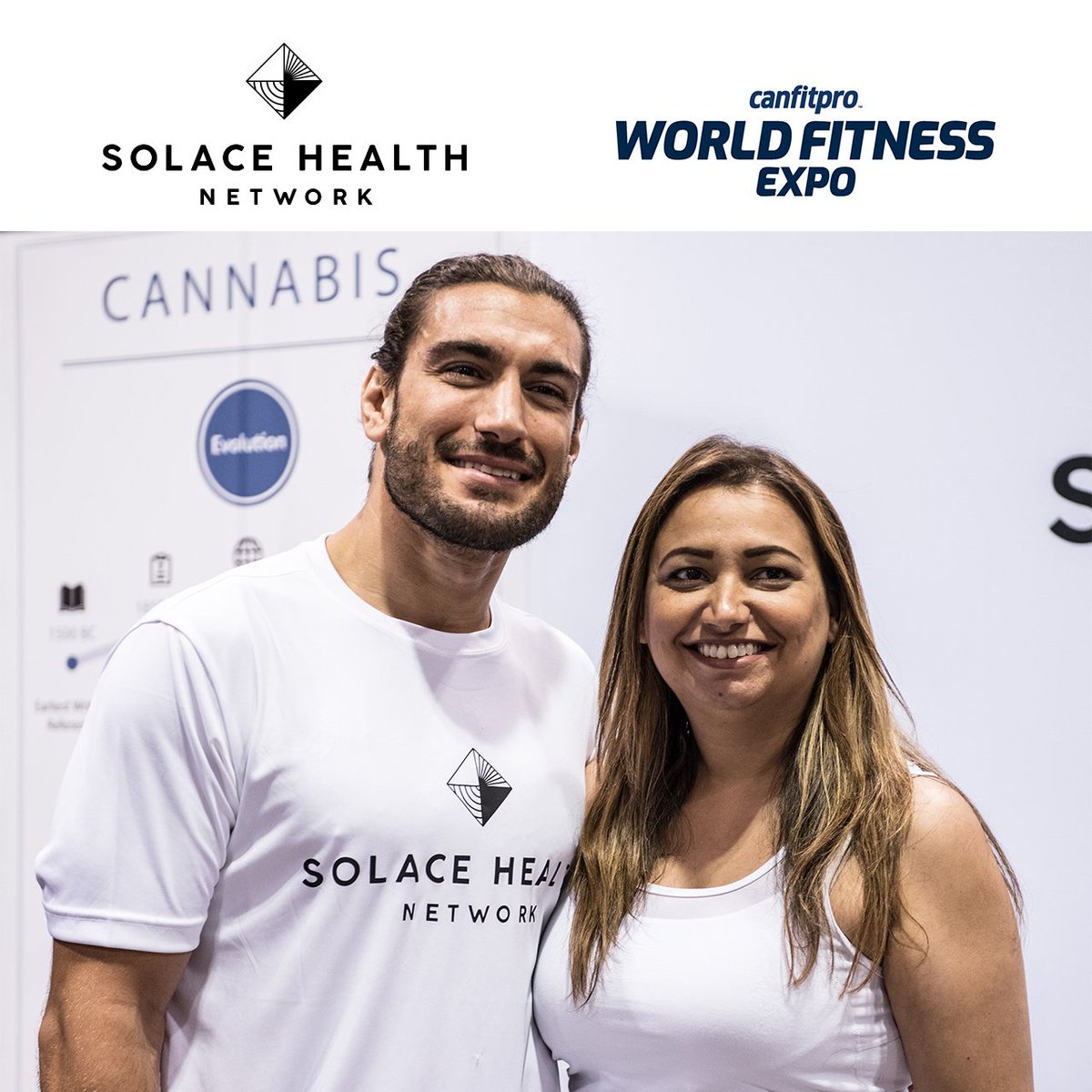 SHNclinics's tweet photo. Our weekend was packed with excitement, exhibiting at the Can Fit Pro World Fitness Expo! Thank you to everyone who stopped by and thank you @EliasTheodorou for hosting our meet and greet! #SolaceHealthNetwork #medicalcannabis #WorldFitnessExpo #CanFitPro https://t.co/eHI4blR1mc