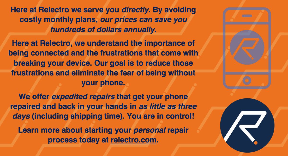 RelectroRepair's tweet image. Learn more now at relectro.com and enjoy 10% off your first repair!