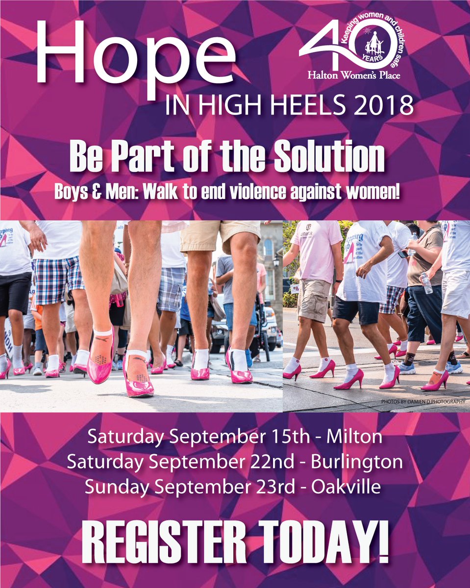 Have you signed up for Hope in High Heels yet?? We have walks in 3 communities across Halton this September! Join us in Milton, Burlington OR Oakville. Sign up here - haltonwomensplace.com/events/hope-in…