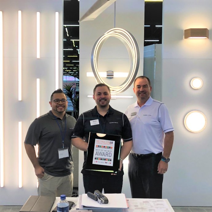 Proud to be awarded with the “Best Of The Best Award” for Best Booth (products, design, presentation) at #Metrocon18! Visit modernforms.com to learn more.
#BestOfTheBest #Lighting #LED #LightingDesign #Pendant #Sconces #SmartFans #CeilingFans #ModernHome #InteriorDesign