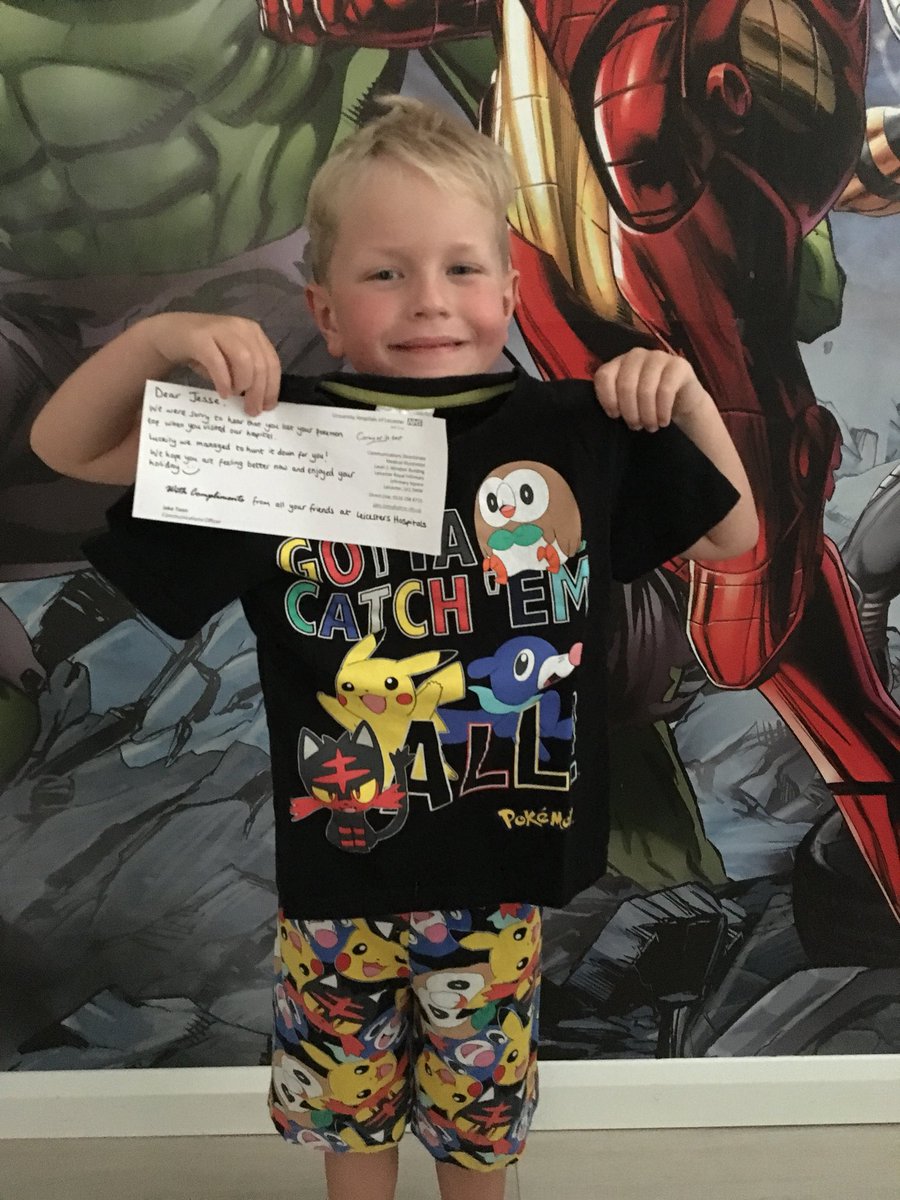 My little boy lost his fave PJ top during a hot and humid visit to the A&E department at Leicester Royal. Thanks to Jake and his team in the communications dept for helping to track it down and reunite him with it! #leicesterhospitals #leicesterroyalinfirmary #UHsofLeicester