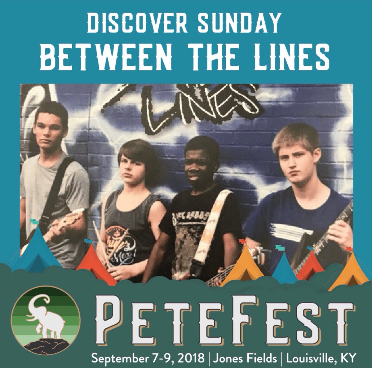 PeteFestKY's tweet photo. Meet our next Discover Sunday band, Between the Lines who appeals to all ages with their rock music and “old souls”! Link in bio for tix!🙌🏼🎵 https://t.co/Z3wb1YSBA1