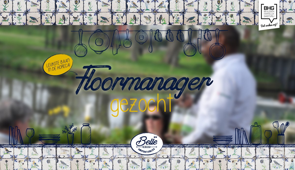 Klaar voor een nieuwe uitdaging? Voor Bistro Belle zijn wij op zoek naar een enthousiaste floormanager. Lijkt het je leuk om dagelijks in een jong en dynamisch team aan de slag te gaan en is gastvrijheid is jou op het lijf geschreven? bistrobelle.nl/vacatures