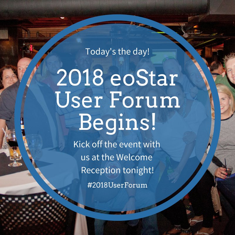 eoStar's tweet photo. The 2018 eoStar User Forum begins tonight! We're excited to see all the attendees at the Welcome Reception this evening!
#2018UserForum https://t.co/7jX5ofCX6p