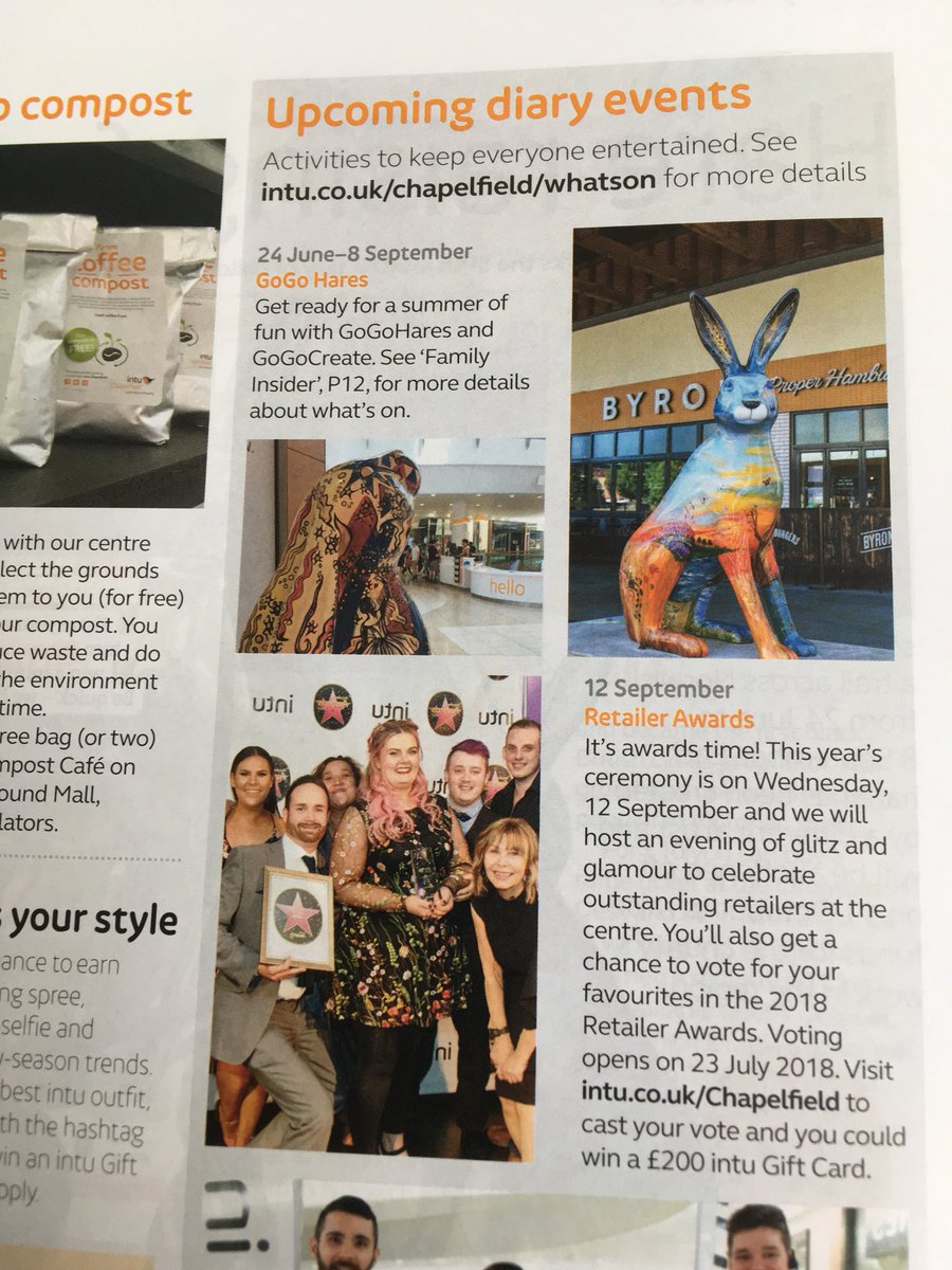 GoGo_Trails's tweet image. Brilliant to pick up the @intuChapelfield summer magazine featuring @GoGoCreate @celharebrate @PabloHare @markbenfield @HelenVinsen @heptahare @GoGoHaero @Futurist_Hare @GoGoOscHare @GoGoIlluma all belong raise funds for @break_charity with - Thank you for all your support #ggh18