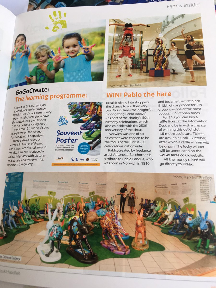GoGo_Trails's tweet image. Brilliant to pick up the @intuChapelfield summer magazine featuring @GoGoCreate @celharebrate @PabloHare @markbenfield @HelenVinsen @heptahare @GoGoHaero @Futurist_Hare @GoGoOscHare @GoGoIlluma all belong raise funds for @break_charity with - Thank you for all your support #ggh18