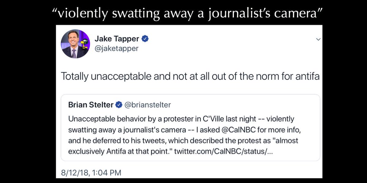 miri_iron's tweet photo. @jaketapper & @brianstelter: Bravely defending the very American ethic of #PropertyOverPeople! 🤦🏻♀️ #FalseEquivalence. #Charlottesville #Fascism https://t.co/Zryfj5efRt