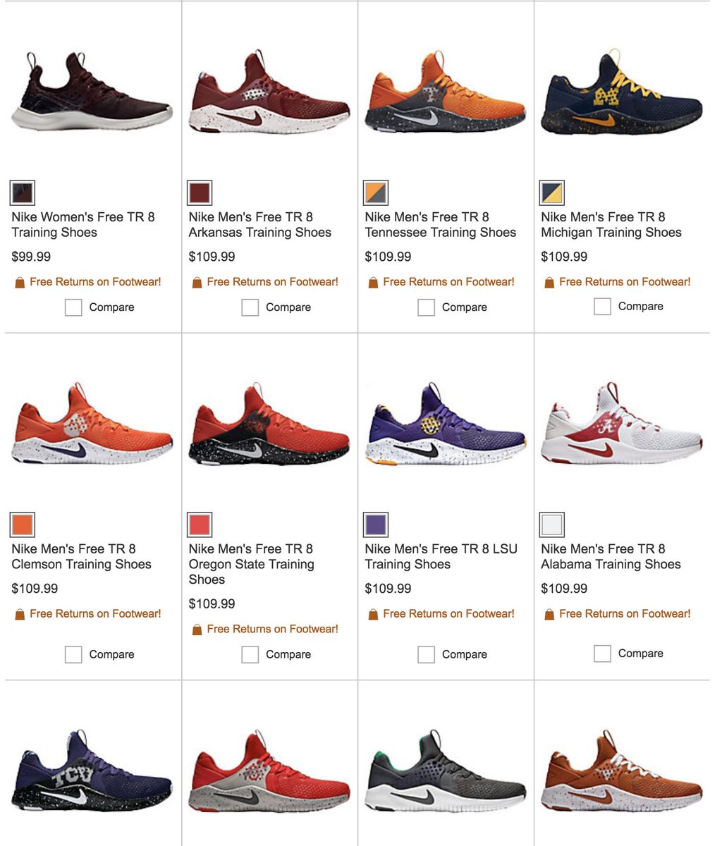 nike ncaa free trainer v8