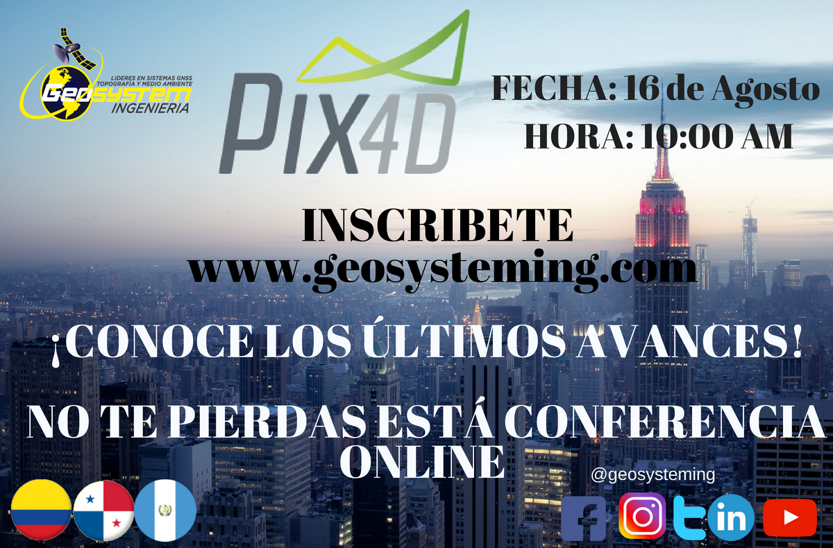 geosysteming's tweet photo. #Geosystem #Ingenieria tiene el gusto de invitarlo a nuestra #ConferenciaOnline, este 16 de Agosto a las 10:00 Am-Hora Colombia.
Si deseas participar #Inscribete en: https://t.co/G8Q4cZN0zo https://t.co/S95qYbbCuf