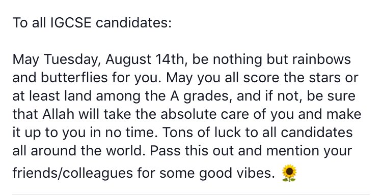 jazminemagdy's tweet image. Goodluck everyone🙌🏼 #igcseresults