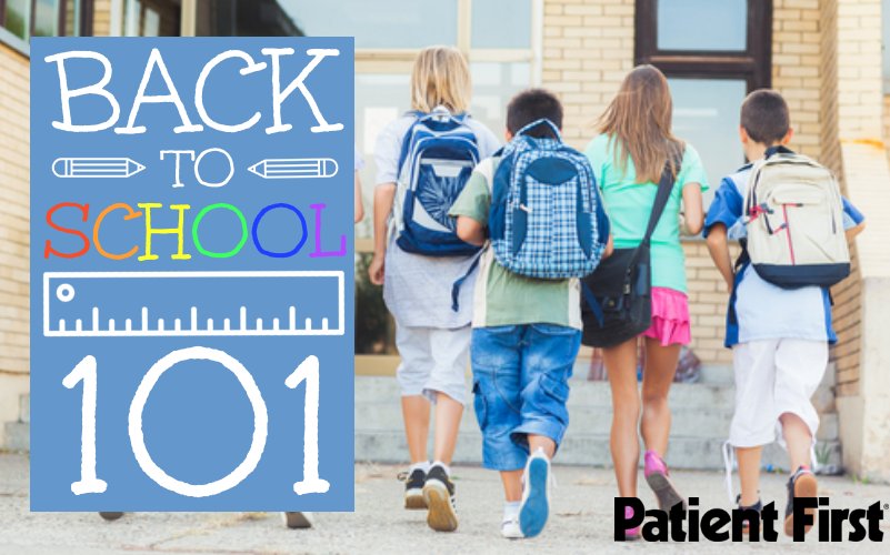PatientFirst's tweet photo. It is that time of year again – back to school! Check out this list to ensure your child’s transition into the new school year is a smooth one: https://t.co/kbUAlAsuEJ #backtoschool #backtoschool101 #school101 #schoolchecklist #school #forparents https://t.co/aMNaGPVThB