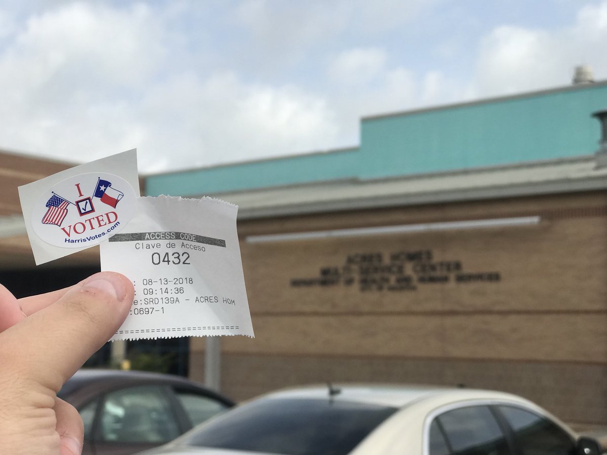 Harris County, let’s not forget there is an election going on for the County Flood Bond. 

#EarlyVoting is taking place now. I was about the fifth person to vote this morning at the #AcresHomes Multiservice Center. 

In and out in less than five minutes. #VoteEarly #VoteOften