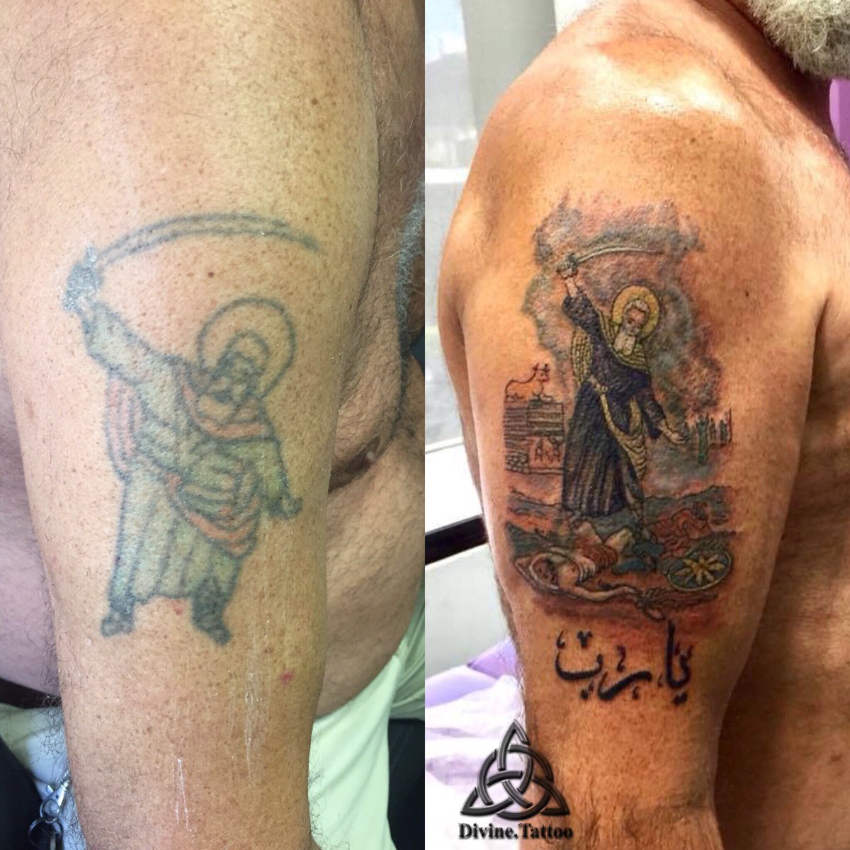 tattoo_divine's tweet photo. Coverup one of my first hand poked tattoos done at 1982
#divine.tattoo #coveruptattoo #oldink #sainteliastattoo #tattooformen #blackpearlink #intenzeink #screamink #1982 #beirut #lebanon https://t.co/flm4TlL0v6