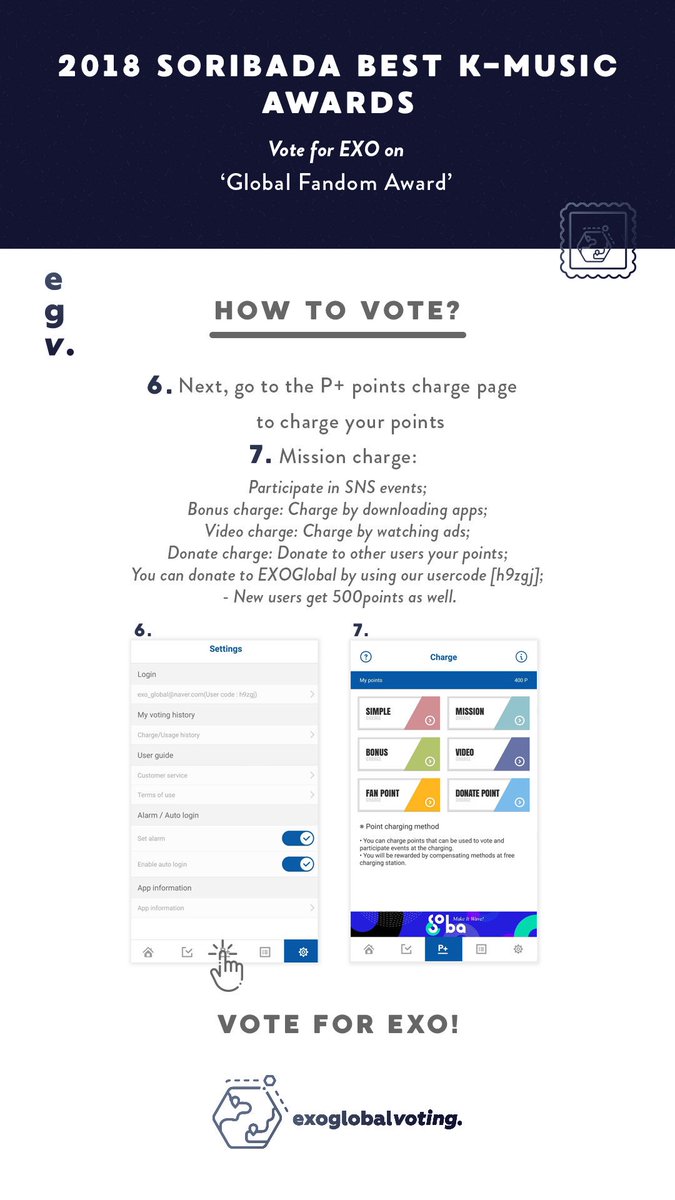 EXOGlobalVoting's tweet photo. 🗳 How to vote for EXO on Soribada Global Awards
⏱: 08/24
📈: #1, continue to vote to maintain rank
🔗: https://t.co/sYIOqx7YeZ
https://t.co/pd0XEHMJd4

EXO-L, RT to spread the tutorial ✨
When we come together, nothing is impossible!

#EXO #weareoneEXO @weareoneEXO https://t.co/U5804MdC9p