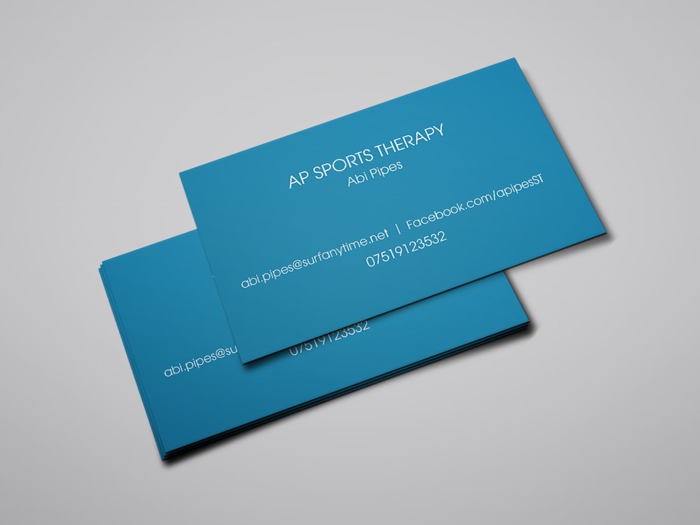 ProjectRocketUK's tweet image. Logo designed and business cards printed. Good luck to Abi Pipes Sports Therapy on her newest venture
