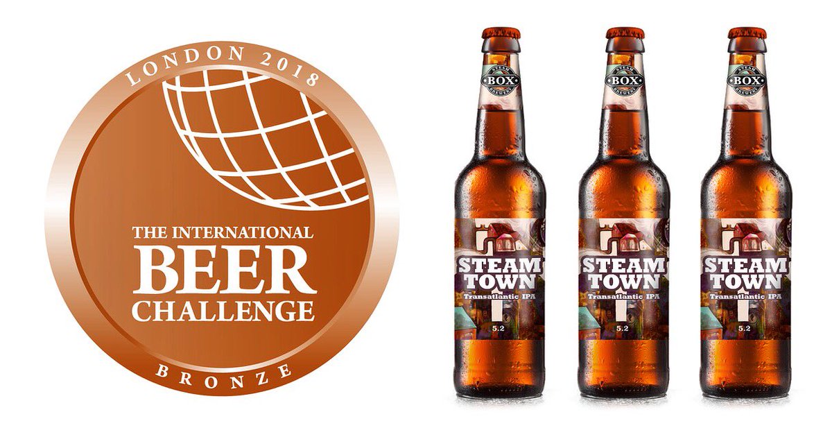 BoxBrew's tweet photo. It’s been a summer of awards and acclaim for our beers, and with news just in of a bronze win for Steam Town APA in the 2018 International Beer Challenge, we’re brimming with beer cheer! 🍻 https://t.co/lzQbr40nEQ